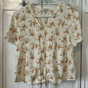 Madewell cropped floral blouse - Size S